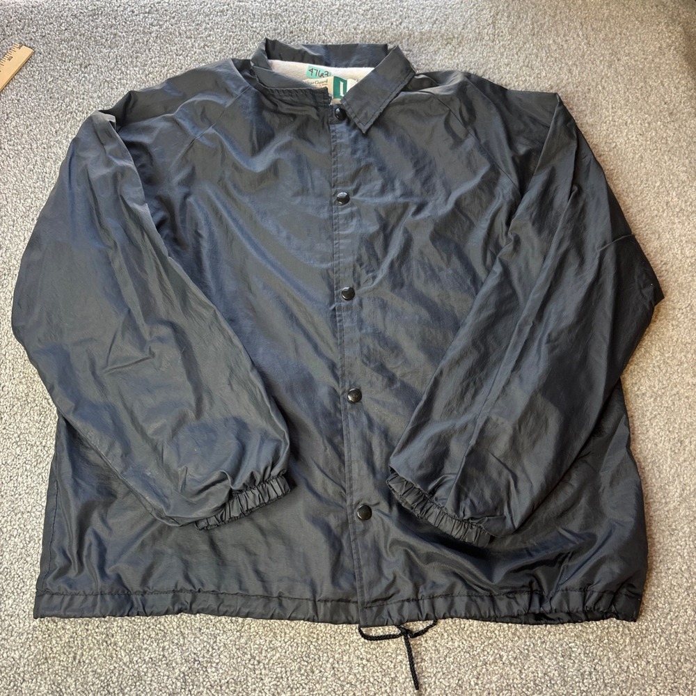 vtg Coaches Jacket Mens Large Black Tumbleson Trucking USA‎ 80s 90s weargaurd